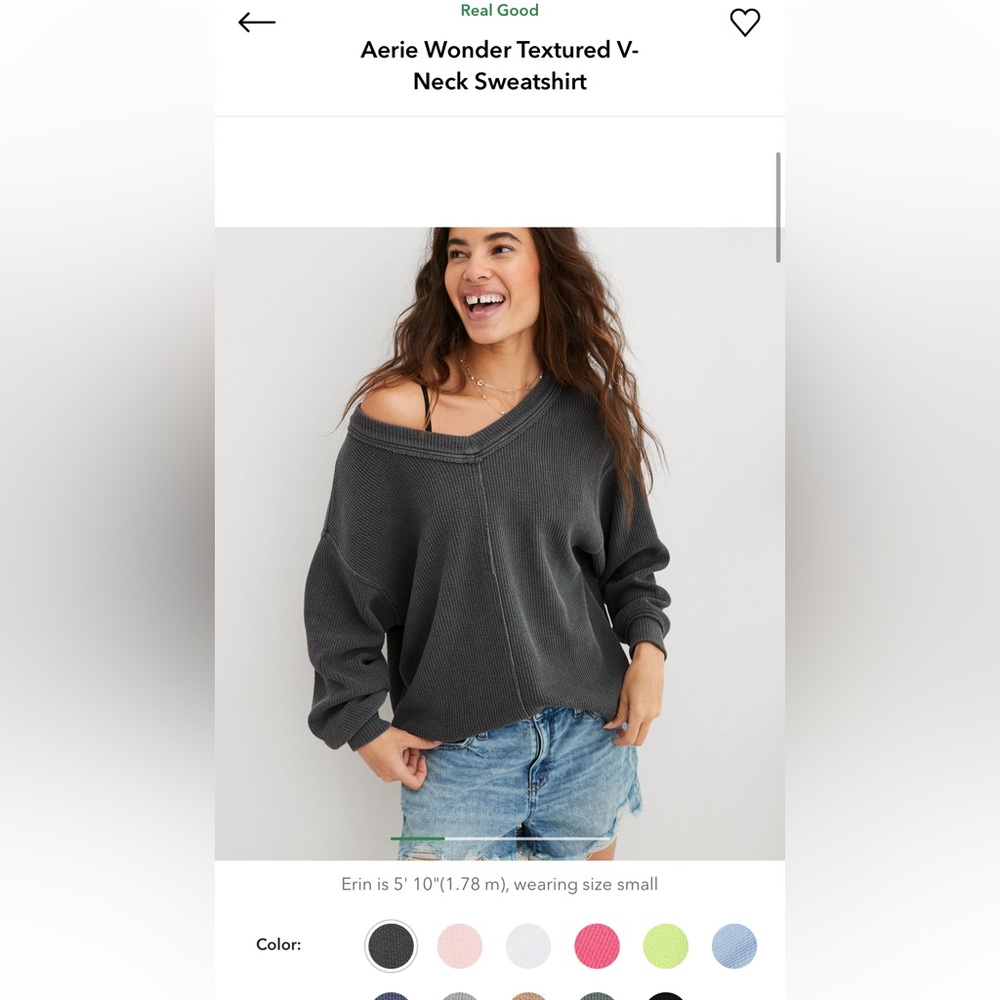 Aerie V neck sweatshirt